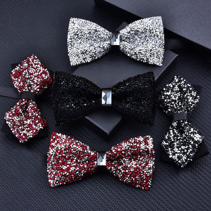 Pajarita informal de moda con cristales y diamantes de imitación para hombre