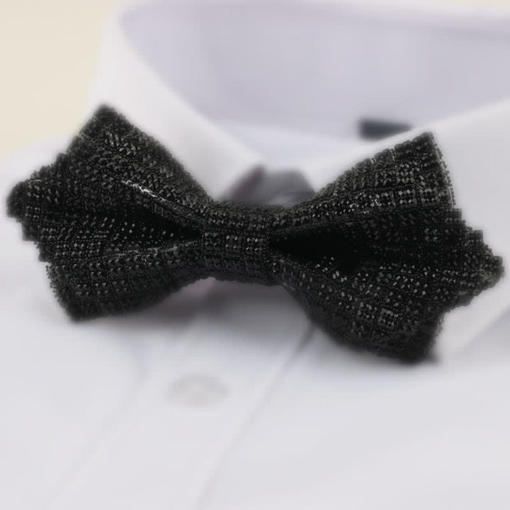 Pajarita de hombre con doble capa de diamantes de imitación cuadrados y puntiagudos