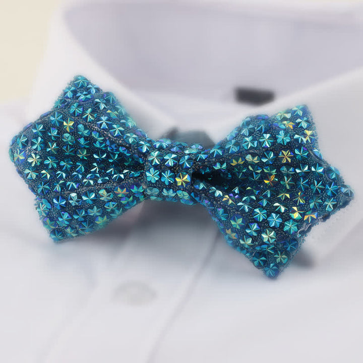 Pajarita de hombre con diamantes de imitación en punta y doble capa en forma de estrella
