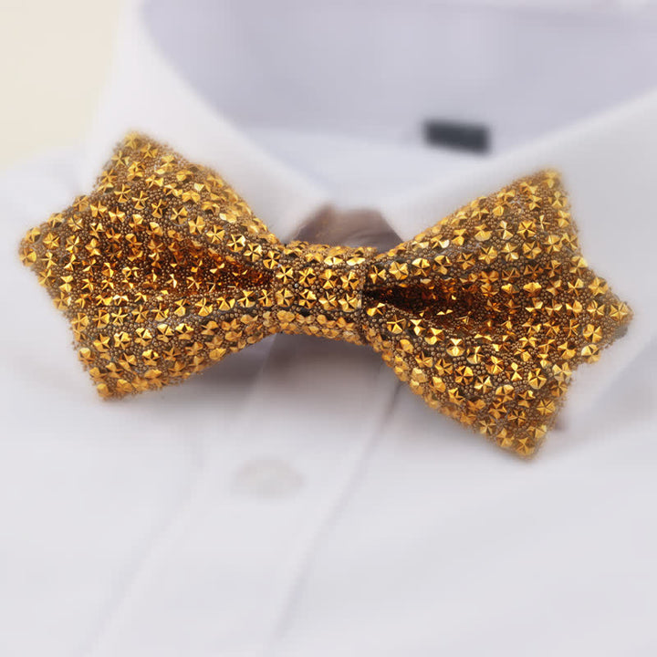 Pajarita de hombre con diamantes de imitación en punta y doble capa en forma de estrella