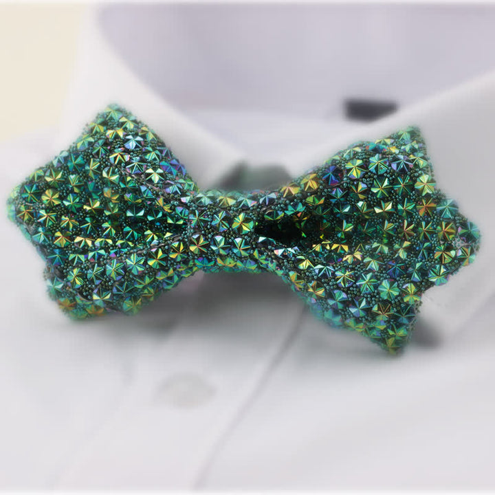 Pajarita de hombre con diamantes de imitación en punta y doble capa en forma de estrella