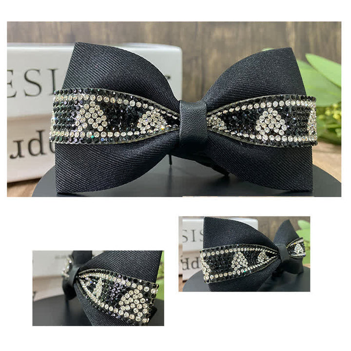 Pajarita para hombre con piedras brillantes y base negra