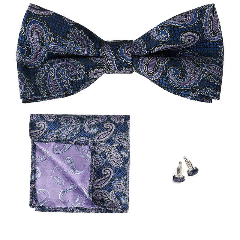 Conjunto de 3 pajaritas clásicas de cachemira para hombre