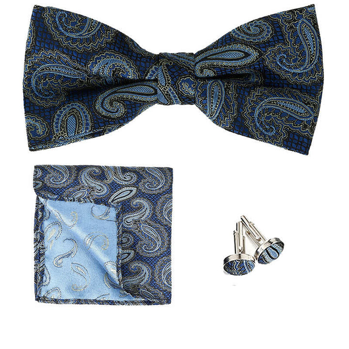Conjunto de 3 pajaritas clásicas de cachemira para hombre