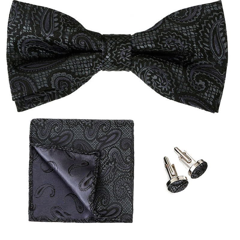 Conjunto de 3 pajaritas clásicas de cachemira para hombre