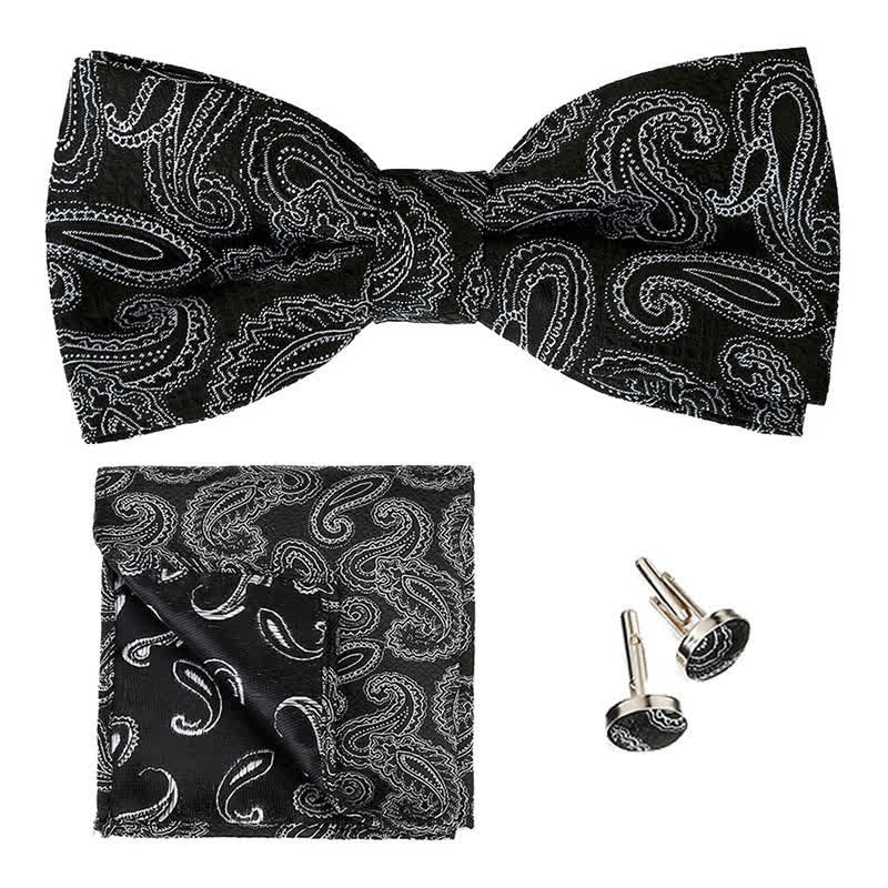 Conjunto de 3 pajaritas clásicas de cachemira para hombre