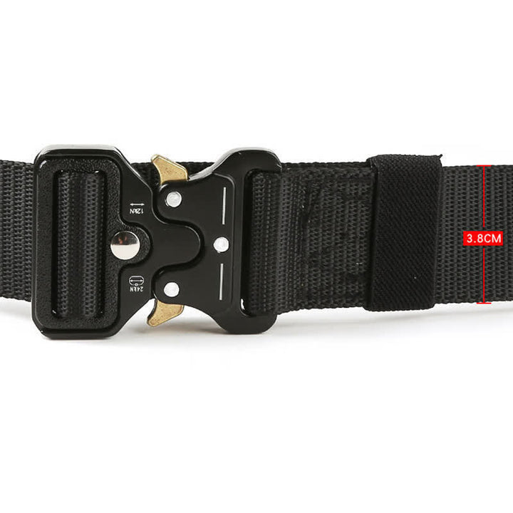 Cinturón táctico resistente con botones de liberación para hombre.
