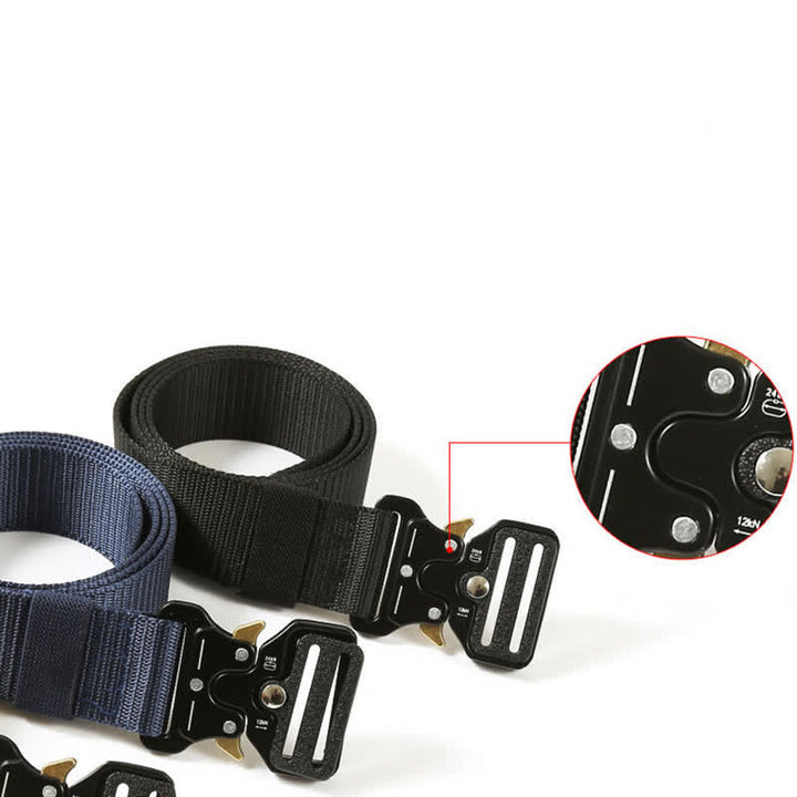 Cinturón táctico resistente con botones de liberación para hombre.