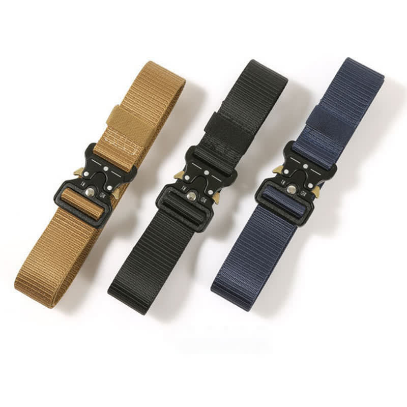 Cinturón táctico resistente con botones de liberación para hombre.