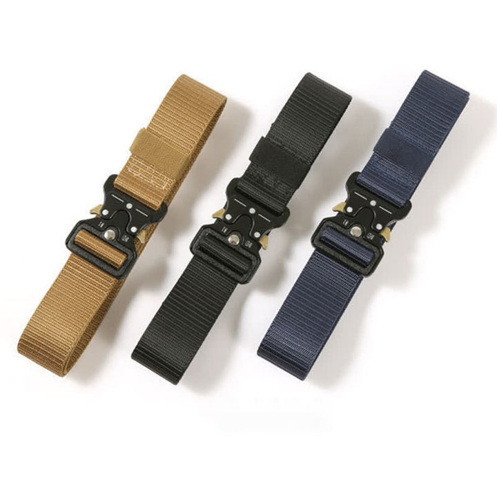 Cinturón táctico resistente con botones de liberación para hombre.