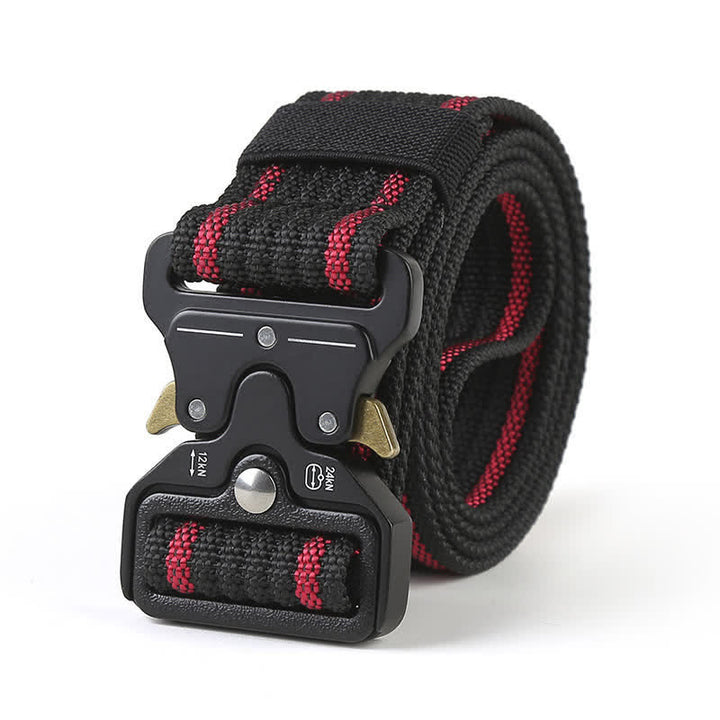 Cinturón táctico resistente con botones de liberación para hombre.