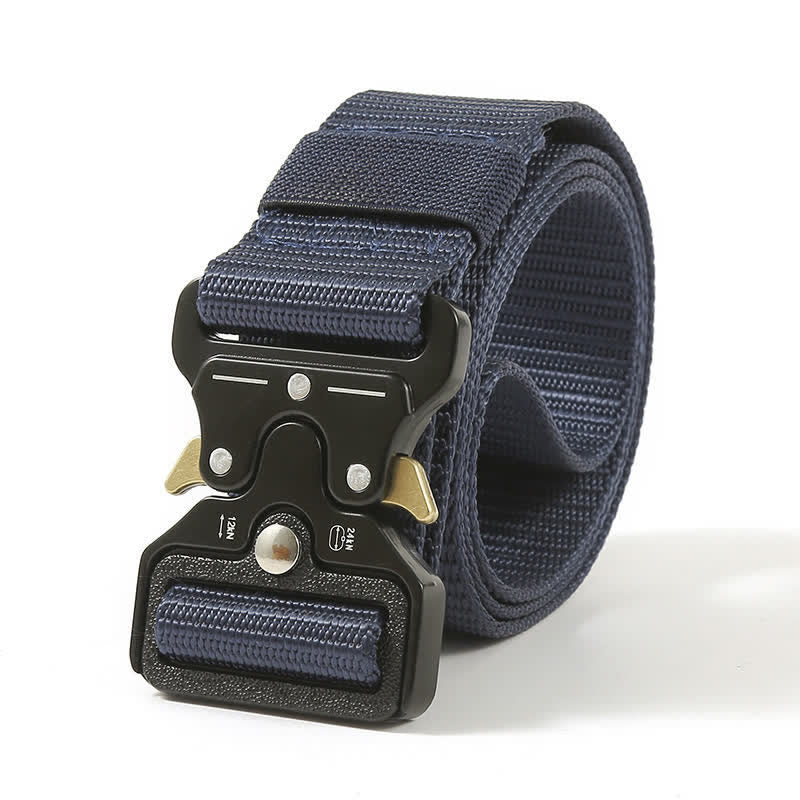 Cinturón táctico resistente con botones de liberación para hombre.