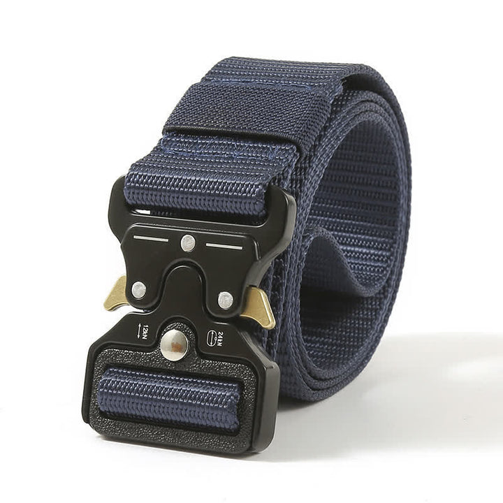 Cinturón táctico resistente con botones de liberación para hombre.