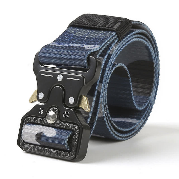 Cinturón táctico resistente con botones de liberación para hombre.