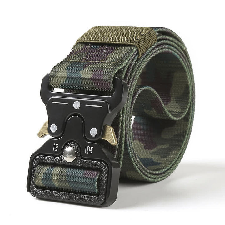 Cinturón táctico resistente con botones de liberación para hombre.