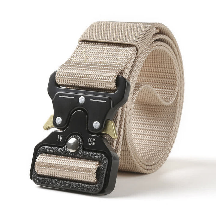 Cinturón táctico resistente con botones de liberación para hombre.