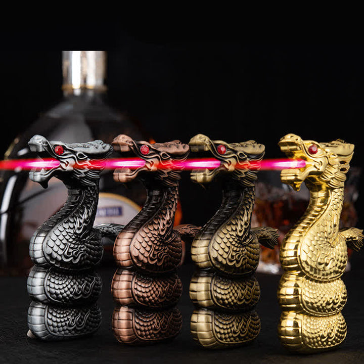 Encendedor de butano recargable con forma de dragón, creativo y único