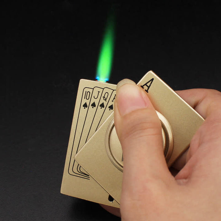 Encendedor de butano recargable con descompresión rotatoria de póquer