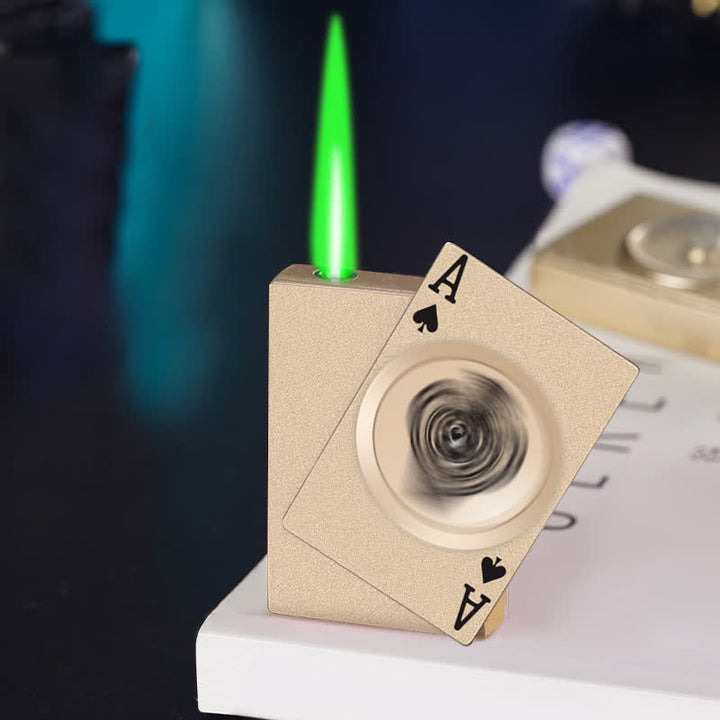 Encendedor de butano recargable con descompresión rotatoria de póquer