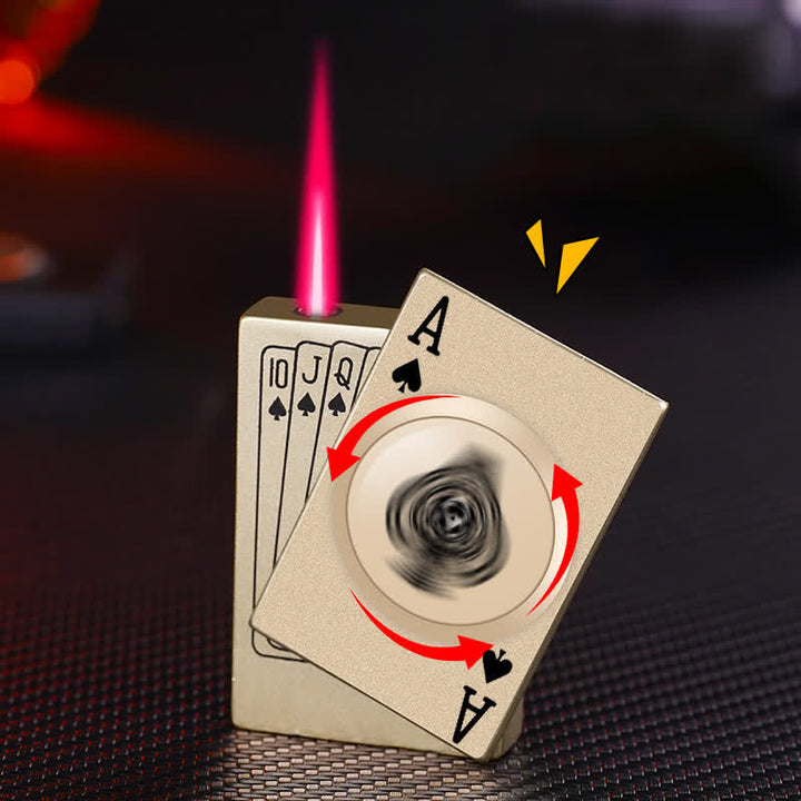 Encendedor de butano recargable con descompresión rotatoria de póquer