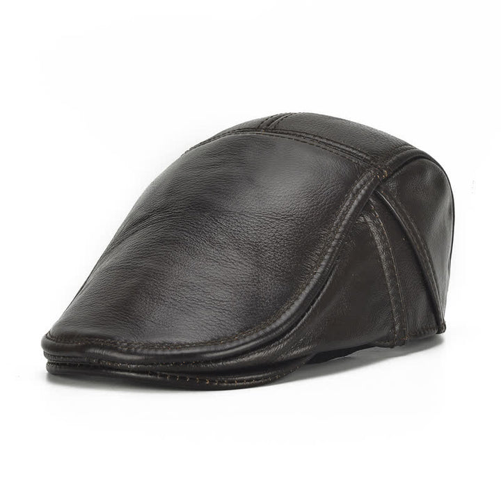 Boina de piel de vaca con cordones laterales