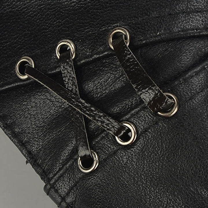 Boina de piel de vaca con cordones laterales