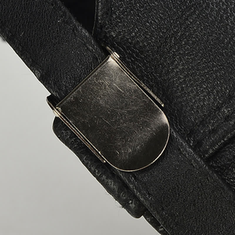 Boina de piel de vaca con cordones laterales