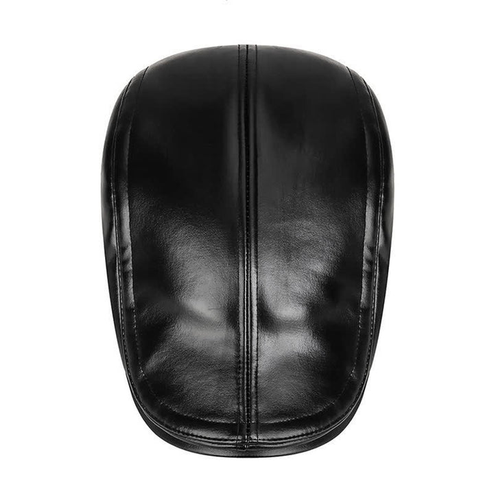 Boina negra informal con orejeras cálidas para invierno