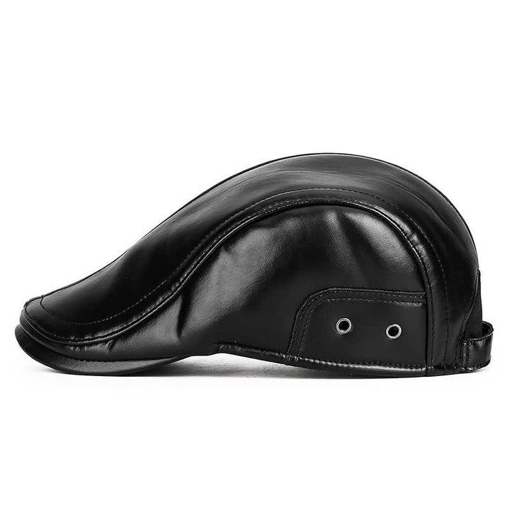 Boina negra informal con orejeras cálidas para invierno