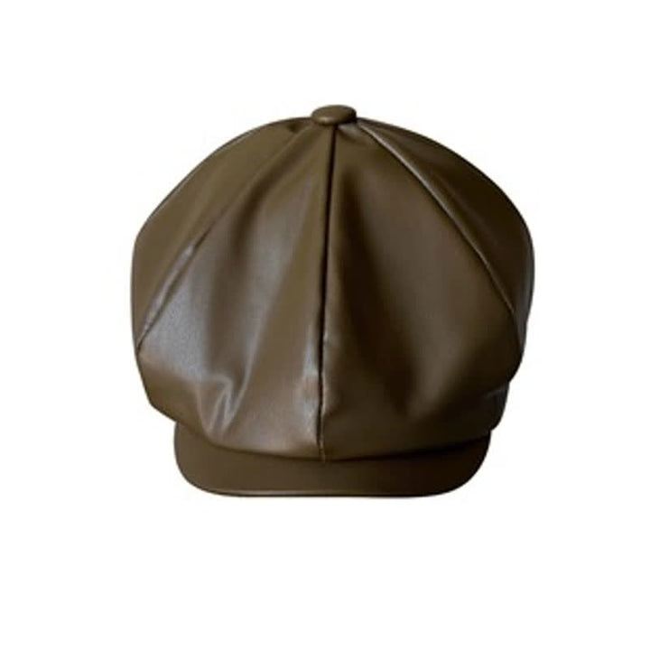 Boina de cuero octogonal estilo británico verde militar