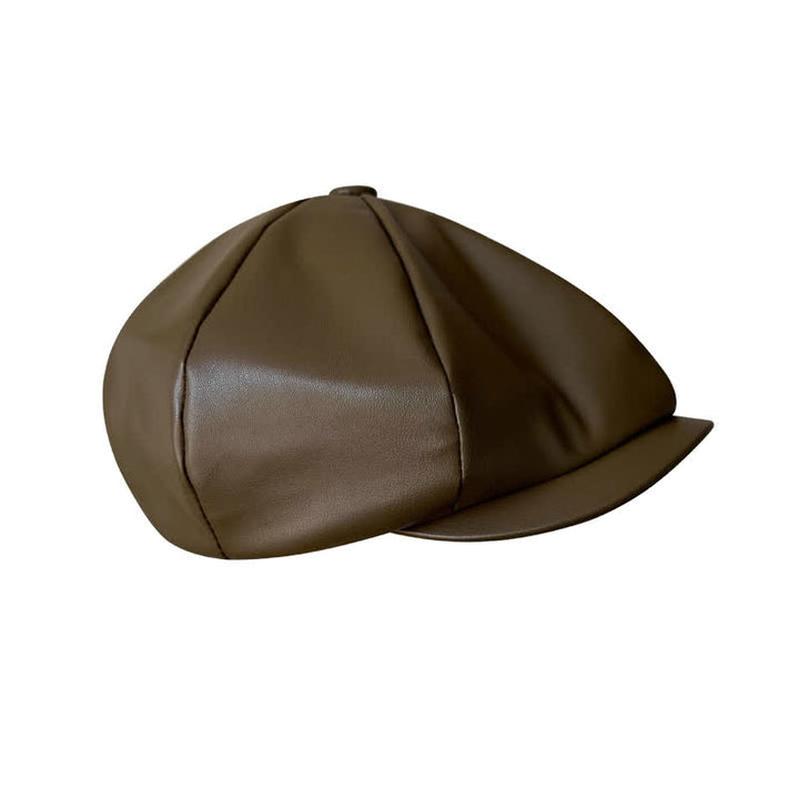 Boina de cuero octogonal estilo británico verde militar