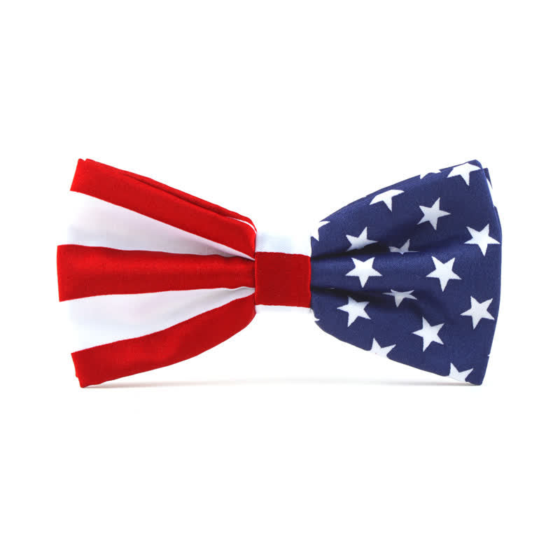 Juego de 3 corbatas y pañuelos con estampado de bandera estadounidense para hombre