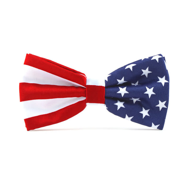 Juego de 3 corbatas y pañuelos con estampado de bandera estadounidense para hombre