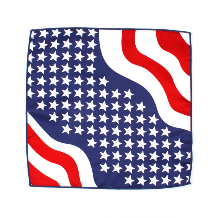 Juego de 3 corbatas y pañuelos con estampado de bandera estadounidense para hombre