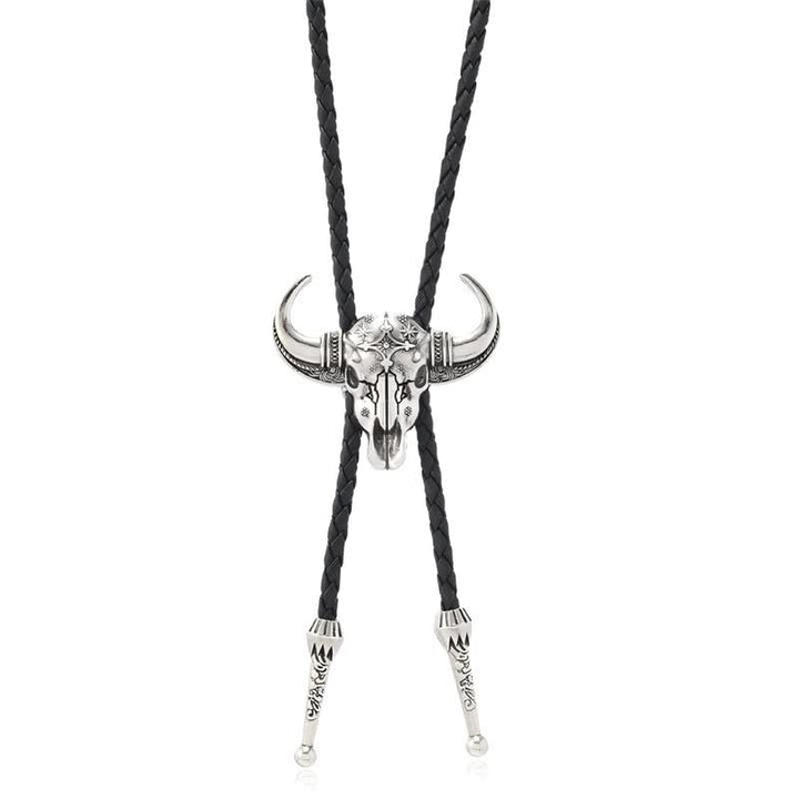 Corbata de bolo con diseño turquesa de estilo occidental con forma de corazón de toro