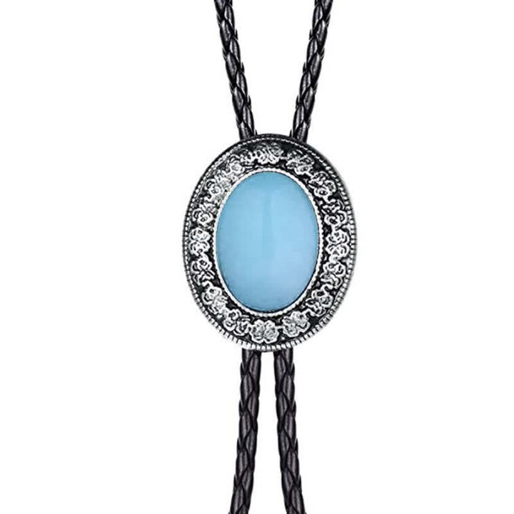 Corbata de bolo con diseño de piedra natural y rodeo novedoso