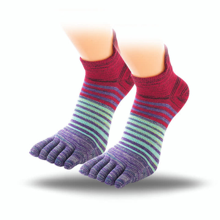 Calcetines deportivos de cinco dedos con rayas para hombre
