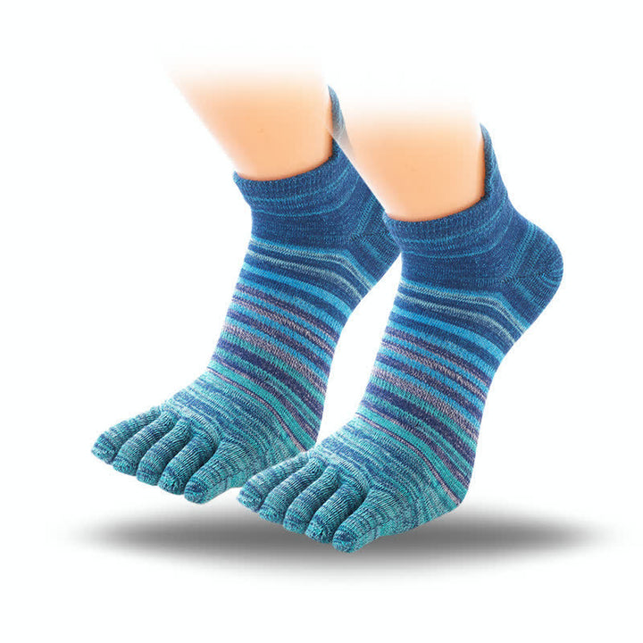 Calcetines deportivos de cinco dedos con rayas para hombre
