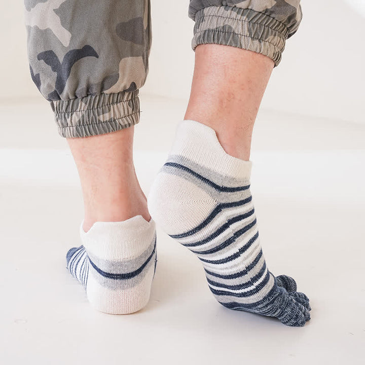 Calcetines deportivos de cinco dedos con rayas para hombre