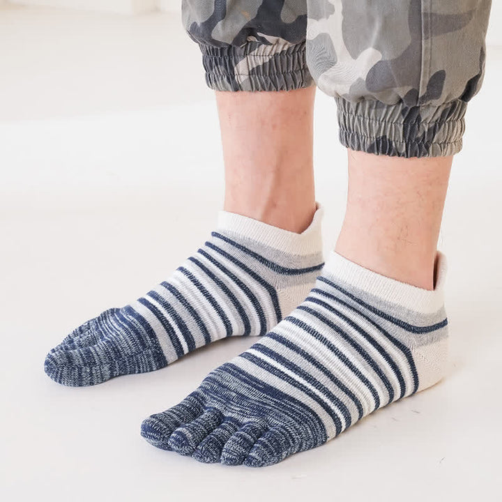 Calcetines deportivos de cinco dedos con rayas para hombre