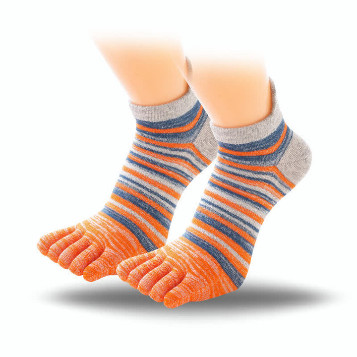 Calcetines deportivos de cinco dedos con rayas para hombre