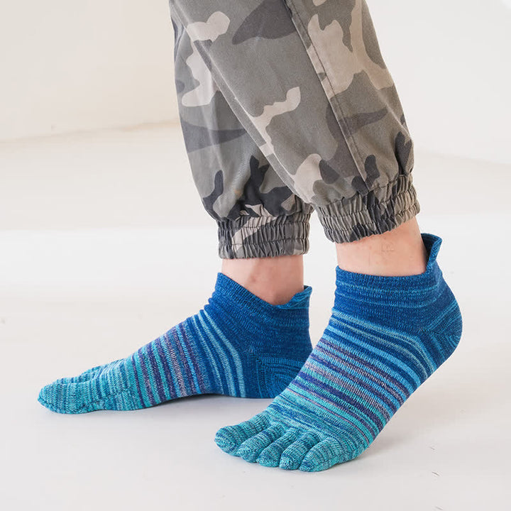Calcetines deportivos de cinco dedos con rayas para hombre
