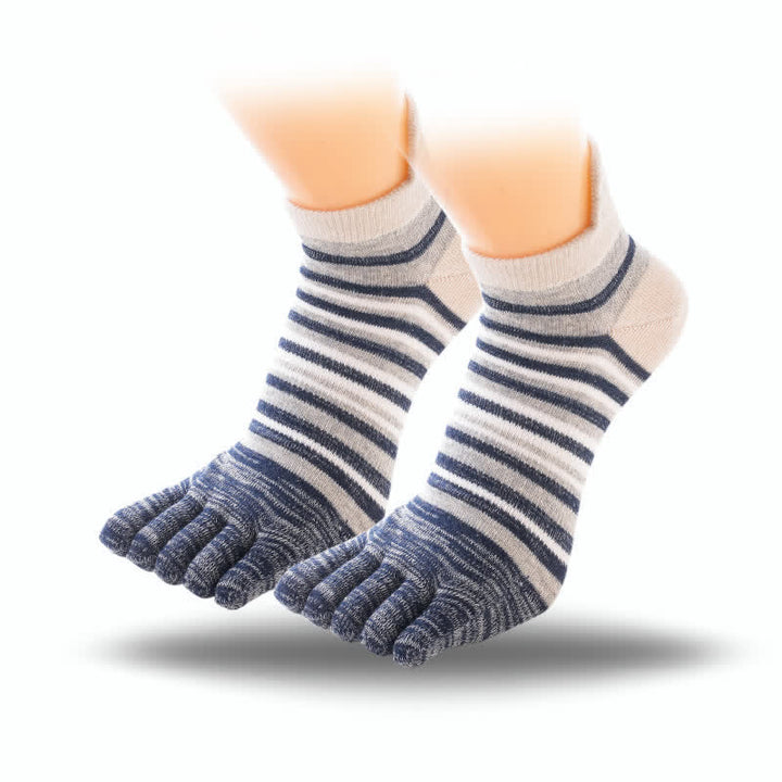 Calcetines deportivos de cinco dedos con rayas para hombre