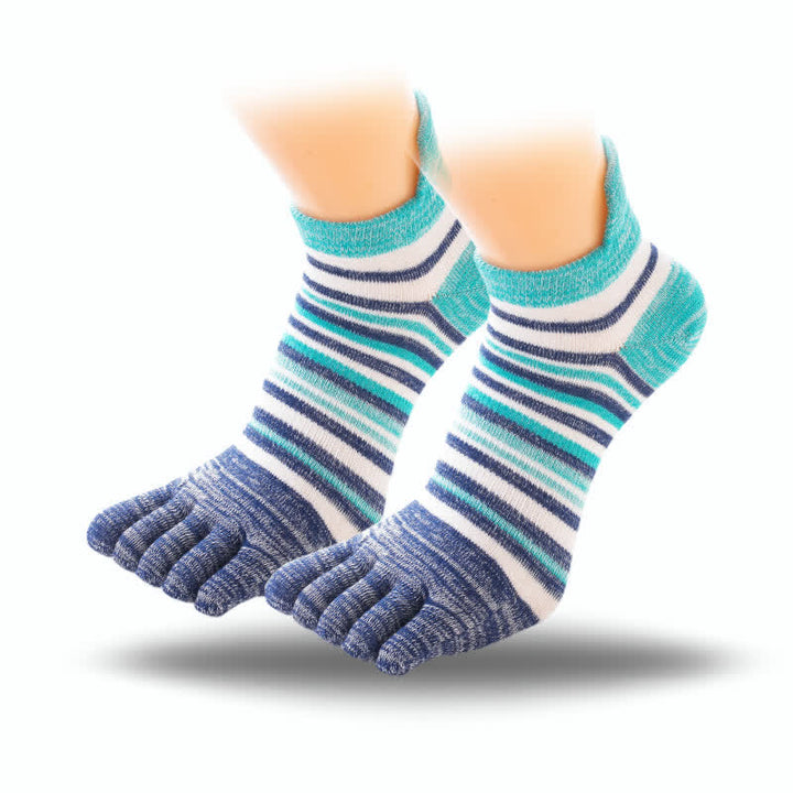 Calcetines deportivos de cinco dedos con rayas para hombre