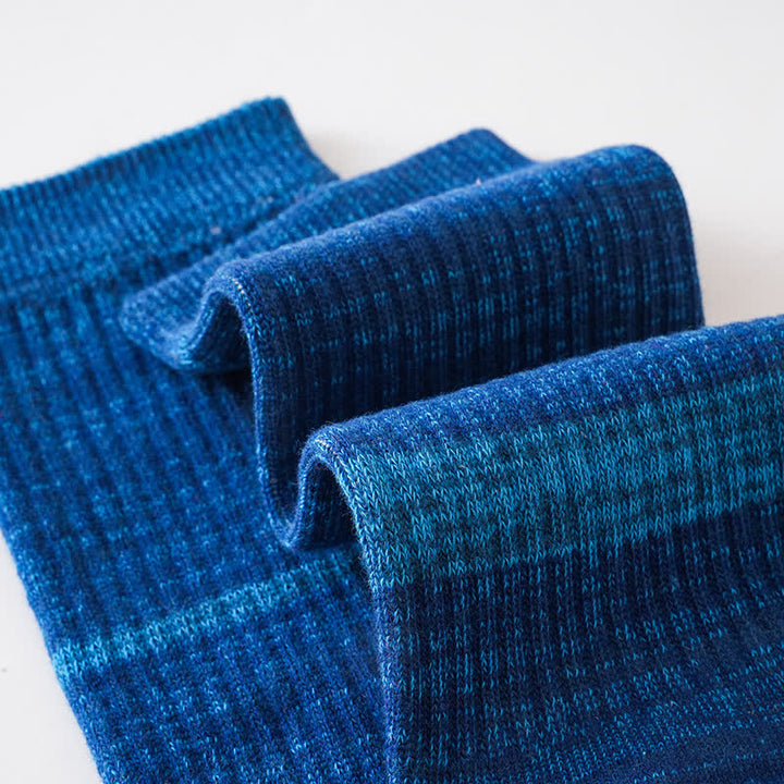 Calcetines de cinco dedos a rayas de colores y cómodos hasta media pantorrilla para hombre