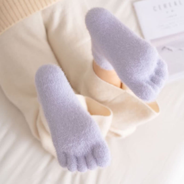 Calcetines de dormir de polar coral con cinco dedos divididos para mujer