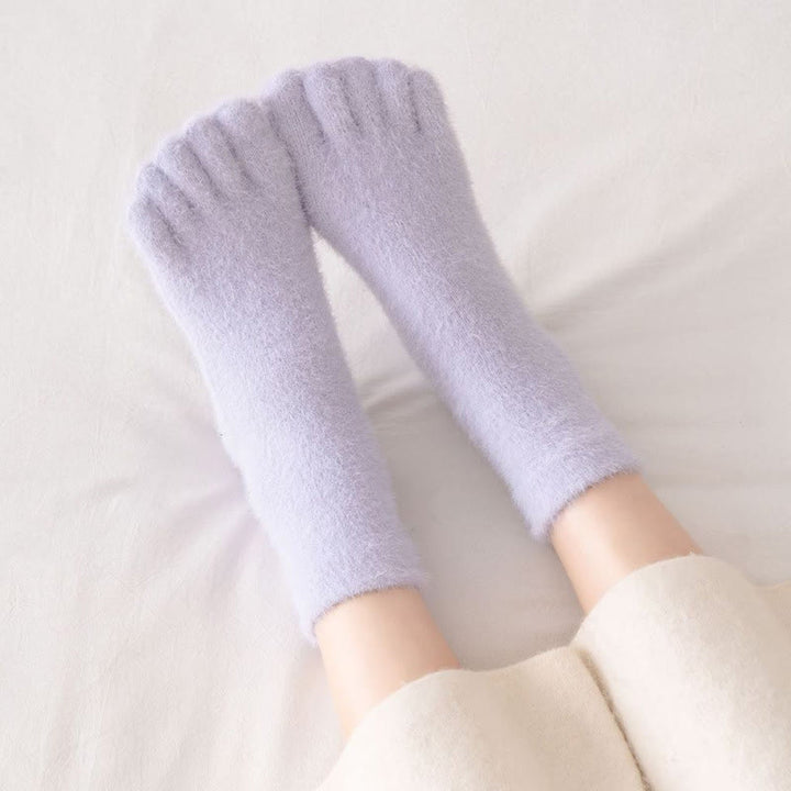 Calcetines de dormir de polar coral con cinco dedos divididos para mujer