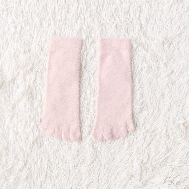 Calcetines de dormir de polar coral con cinco dedos divididos para mujer