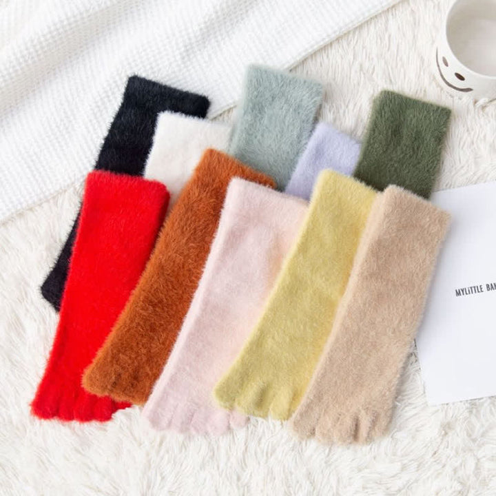 Calcetines de dormir de polar coral con cinco dedos divididos para mujer