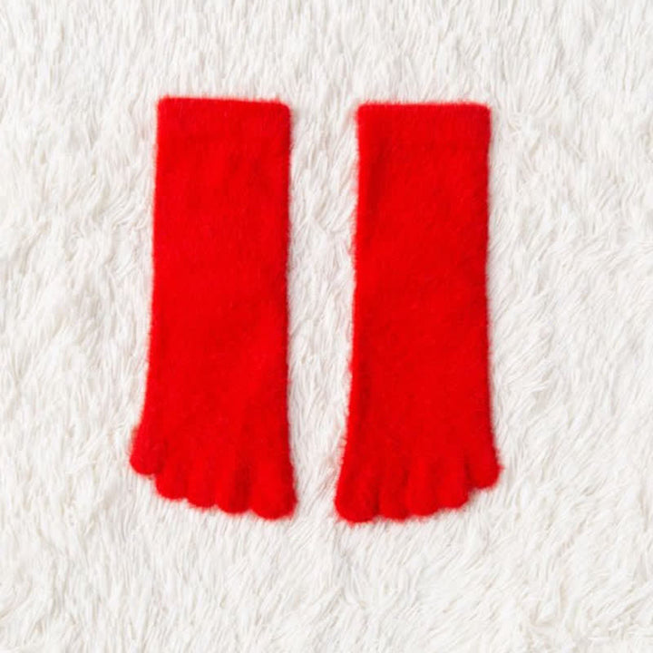 Calcetines de dormir de polar coral con cinco dedos divididos para mujer